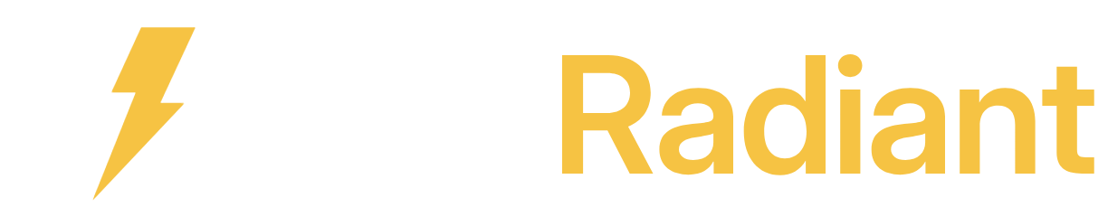 VoltRadiant logo in white and yellow
